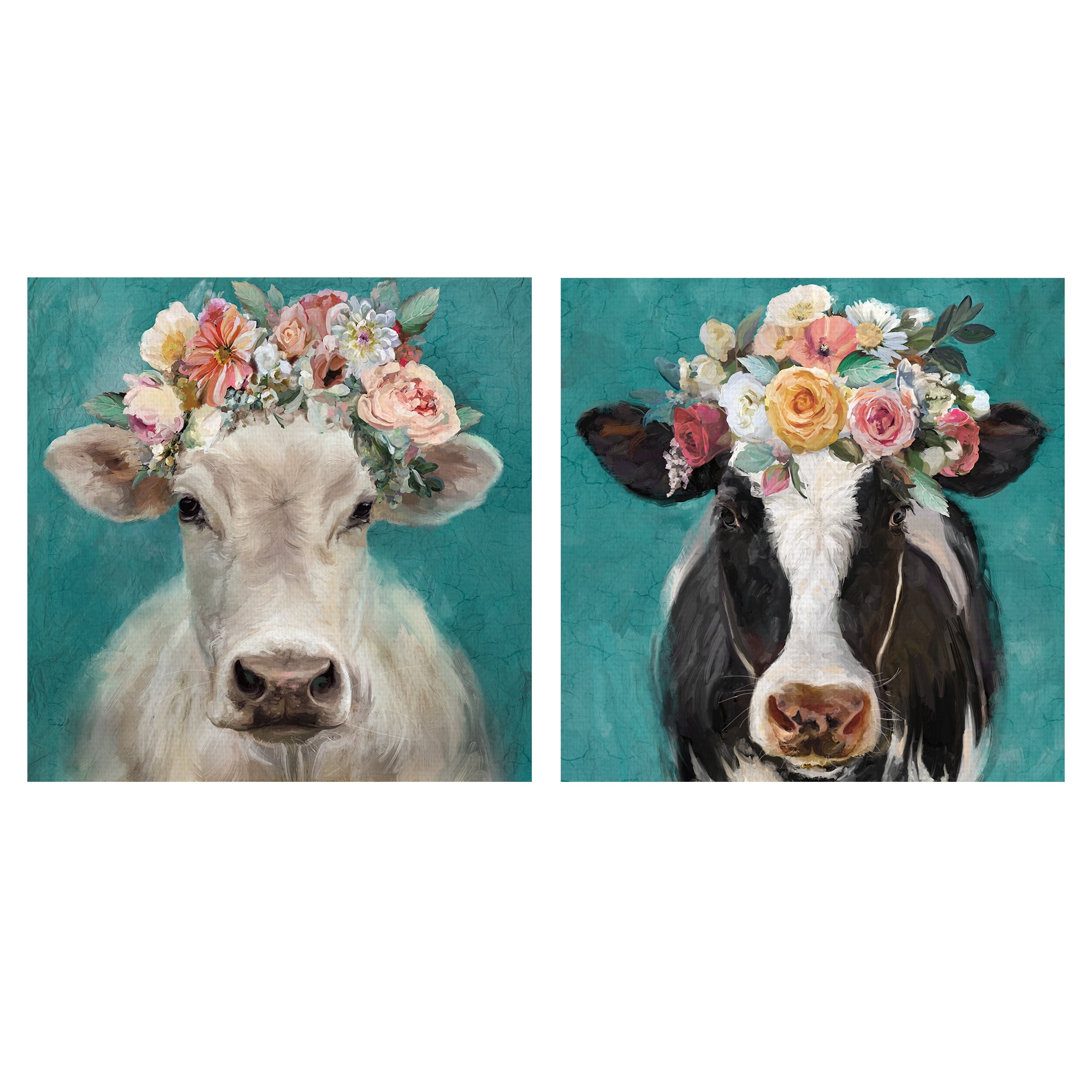 Fancy Cows I, II by Studio Arts Canvas Art