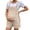 Beige, variant on Women's Maternity Short Overalls 2026 Casual Button Sleeveless Adjustable Waist Breathable Pregnancy Overall Romper with Pocket Brown M