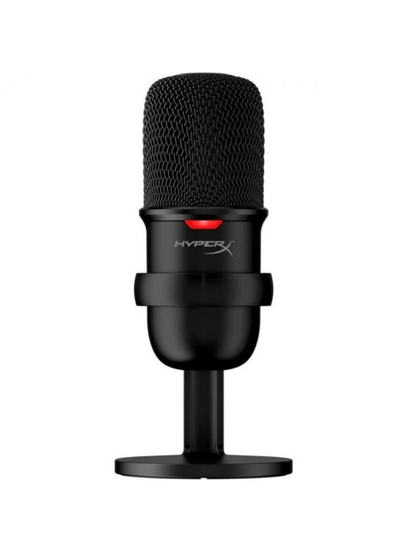 HyperX SoloCast Wired Condenser Microphone - Black - 6.50 ft - Cardioid - Stand Mountable, Boom - USB 2.0 Type C
