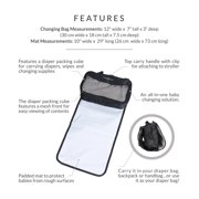 Obersee Diaper Bag Organizer Changing Station | large Baby changing mat | Diaper packing cube | Clothing Cube | Black