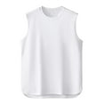 thumbnail image 2 of YHAJDS Men's Fitness Tank Top Crew Neck Solid Color Sleeveless Athletic Gym Casual Shirt, 2 of 3