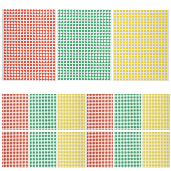 KAKOWELY 15 Sheets of Colorful Dot Decals Round Label Sticker Round Classification Stickers Label Sticker,7.87"X5.91"X0.04"