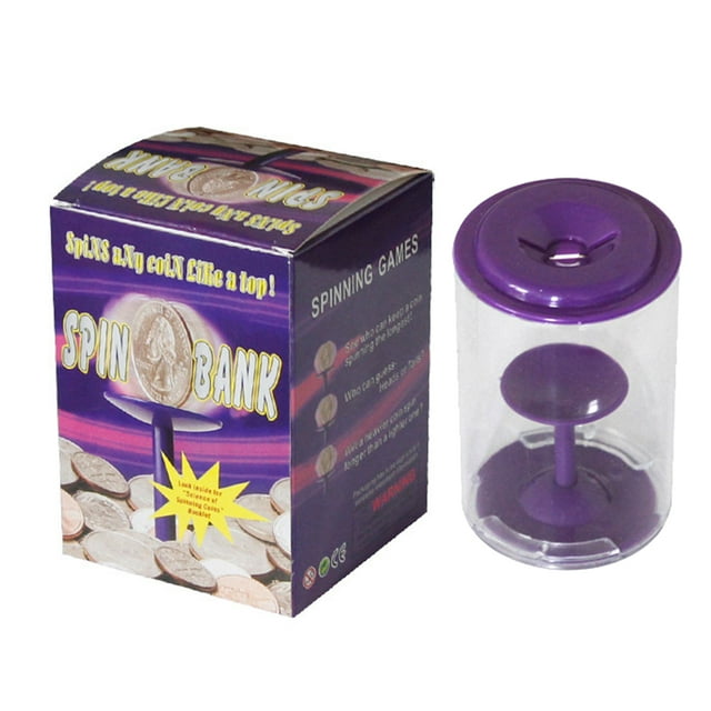 Minkissy 1Pack Cute Money Saving Bank Toy for Kids with Rotative Base Design Purple Iron Material