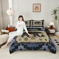 thumbnail image 4 of Manfei Wildlife Bear 3-Piece Full Size Comforter Sets for Boys Girls,Tribal Aztec Bedding Comforter Set,Jungle Animal Lightweight Bedding Sets,Lightweight Room Decor,Reversible, 4 of 8