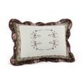 thumbnail image 2 of Modern Heirloom Brooke 3-Piece Ivory/Burgundy Floral Embroidered Quilt Set, King, 2 of 5