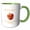 Green/White, variant on 3drose, Washington Territory Fruit the Apple, 15oz Mug