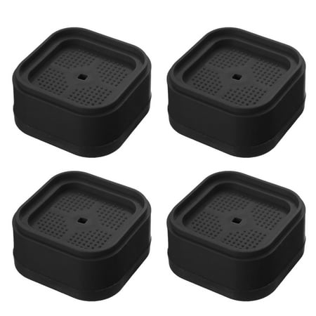 Ikohbadg 4 Pack Furniture Risers Adjustable Bed Risers Heavy Duty Lifts Height 1 Inch, Square Stackable Bed Risers 1, 2 or 3 Inch for Desk Leg Table Couch Sofa Chair Bed Frame Legs Dorm, Black