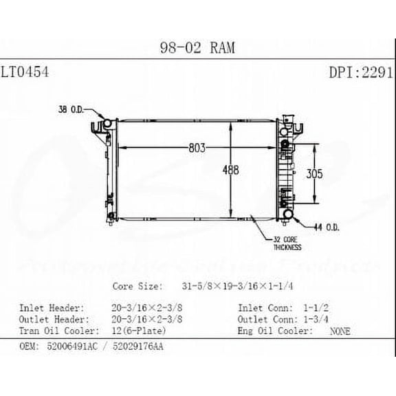 OSC Cooling Products 2291 New Radiator
