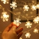 thumbnail image 4 of Luces de hadas navideñas JanHm LED 10 m 40 luces copo de nieve blanco cálido, 4 of 5