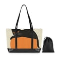 thumbnail image 7 of FORMRS Canvas Laptop Tote Bag for Women with 15.6" Computer Compartments Shoulder Handbag, Black Cat Orange Ball, 7 of 7