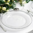 thumbnail image 4 of BalsaCircle 24 Clear Silver 13" Beaded Trim Acrylic Wooden Textured Round Acrylic Charger Plates, 4 of 7