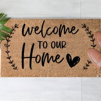 LAMIRO ‘Welcome to Our Home’ Doormat Welcome Mat for Outdoors Door Mat Welcome Doormat Indoor Outdoor Entrance Rug Mat for Entryway
