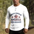 thumbnail image 2 of 250 Anniversary Usa Shirt Mens American Flag Print Casual T-Shirt Button Up Henley Pullover Tops 4th of July Outfits for Men, 2 of 2