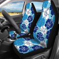 thumbnail image 2 of Qpednta Car Seat Cover Auto Accessories Interior 4Pcs, Anti Slip Hawaiian Flowers Blue Front Seat Protector Car Seat Rear Split Bench Cover Universal Fit Most Cars,SUV, Trucks, 2 of 7