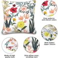 thumbnail image 4 of Beautiful Colorful Floral Pillow Covers 18X18 inch Set of 2 Watercolor Blooming Floral Throw Pillow Covers Abstract Art Outdoors Decorative Cushion Case for Bed Couch Sofa Home, 4 of 6