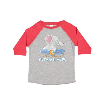 

Inktastic My Yaya Loves Me Cute Elephants Clouds Moon and Stars Gift Toddler Boy or Toddler Girl T-Shirt
