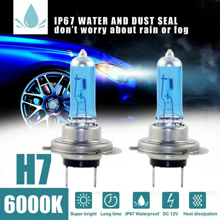 H7 100w Xenon Headlight Bulbs Super White 8500k Lamp 12V Lights Light .New  3W1L Z2J5