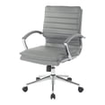 thumbnail image 4 of Mid Back Manager's Faux Leather Chair in Charcoal with Chrome Base, 4 of 8