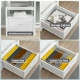 thumbnail image 4 of L Shaped Desk with LED Lights, Corner Computer Desk with File Drawer and Power Outlet, Gaming Desk for Home Office, White, 4 of 8