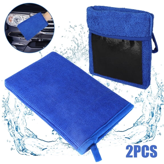 2 Pack Microfiber Clay Bar Mitt Car Detailing Clay Glove Cleaning Wash Glove Rag