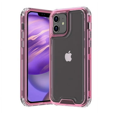 Apple iPhone 12 Mini /5.4" Case Hybrid Shockproof Bumper Hard PC TPU Rubber Silicone Protective Pink Transparent Phone Cover for Apple iPhone 12 MINI