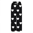 thumbnail image 3 of Fmbrln Flannel Pajamas Pants for Women Fall Winter Thickened Fleece Warm Pajamas Drawstring Elastic Waist Fashion Cute Print Wide Leg Pajamas Pants Soft Comfy Home Sleepwear Pants with Pockets, 3 of 4