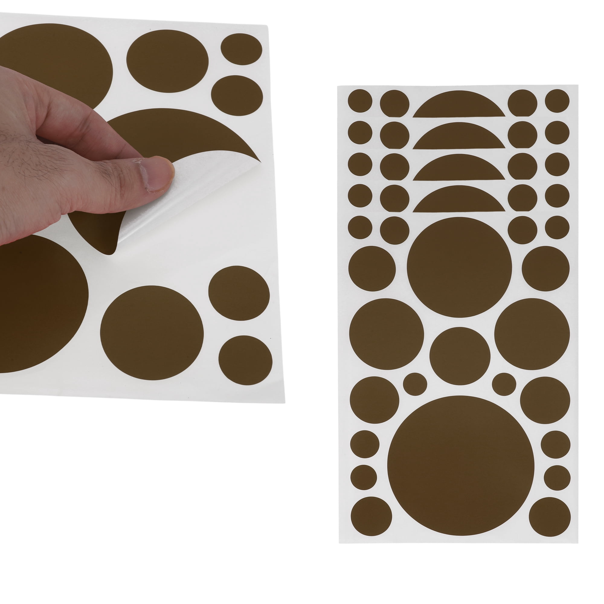 Unique Bargains Mall Large Round Dots Gift Stickers 6PCS Brown