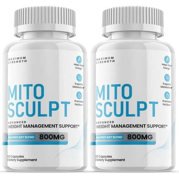 (2 Pack) Mito Sculpt - Keto Weight Loss Formula - Energy & Focus Boosting Dietary Supplements for Weight Management & Metabolism - Advanced Fat Burn Raspberry Ketones Pills - 120 Capsules