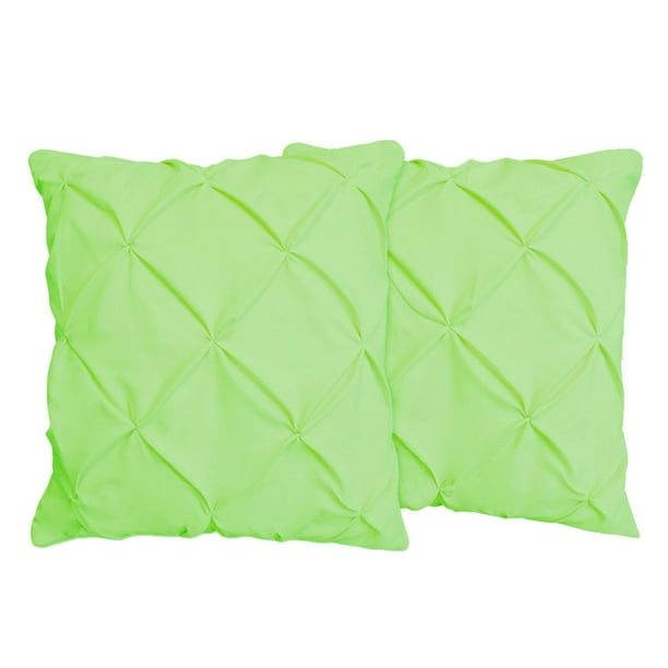 Set of 2 Pinch Pleat Pillow Shams (Throw 26 x 26, Sage) 1800 Series