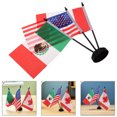thumbnail image 2 of GOOHOCHY Juego de 2 banderas de mesa en miniatura de EE. UU., Canadá y México: decoración de escritorio, pancarta de oficina con soporte de plástico negro para reuniones y eventos internacionales., 2 of 7