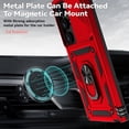 thumbnail image 3 of for Samsung Galaxy S24 Ultra Case, Soft Bumper Hard Plastic Phone Case with [Sliding Camera Lens Cover] [360° Rotatable Kickstand Ring] [HD Screen Protector] for S24 Ultra 6.8" Red, 3 of 8