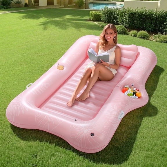 MoKo Tanning Pool Floats Adult, Water Filled Tanning Bed Inflatable Lounger Pool Raft Toys Blow Up Pool for Backyard Lake Beach
