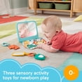 thumbnail image 2 of Fisher-Price Look & Listen BPA-free Rattle with Mirror & Teether Gift Set of Sensory Toys for Newborns, 2 of 6
