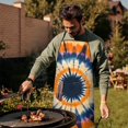 thumbnail image 4 of Orange Purple Blue Tie Dye Mandala Pattern Apron-Garden Aprons for Women with Pockets-Cotton Linen Waterproof Kitchen Cooking Gardening Aprons Adjustable for Kitchen,Cooking,BBQ and Salon 33x27 Inch, 4 of 7