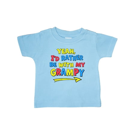 

Inktastic Yeah I d Rather be with My Grampy in Red Yellow and Blue Gift Baby Boy or Baby Girl T-Shirt