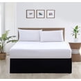 thumbnail image 2 of CCNY 12" Inch Drop Pleated Bed Skirt California King Size 100% Microfiber Made Black with Split Corners Bedskirts, 2 of 11