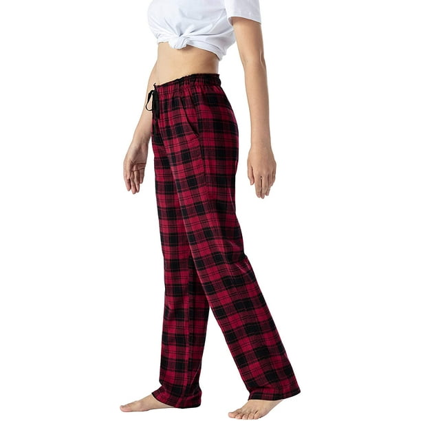 Twill Pajama Pants - Black/plaid - Ladies