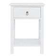 thumbnail image 4 of Tcbosik 2 Pack Night Stands, Small Bedside Table with Open Shelf and Storage Drawer, Modern End Table for Living Room, Bedroom, White, 4 of 7