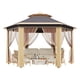 thumbnail image 1 of Yeshouse Carpa plegable de 4 x 4 metros (13 x 13 pies) para todo tipo de clima con mosquitera - Refugio solar de acero resistente de 6 lados con bolsa de transporte - Carpas tipo pabellón para patio, 1 of 8