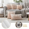 thumbnail image 4 of 2 Pack Outdoor Waterproof Throw Pillows, Bohemian Orange Sun Light Decorative Square Pillow Case Patio Pillows for Chair Couch Sofa 16x16in, 4 of 9
