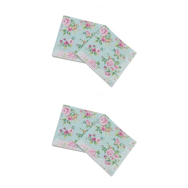 Injueey Servilletas de papel de de flores vintage Decoupage Toalla de tejido elegante Suministros para fiestas de bodas y cumpleaños 33x33cm 2piezas
