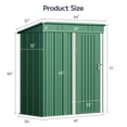 thumbnail image 2 of Asofer Outdoor Metal Storage Shed Galvanized Steel Tool House with Lockable Doors & Vents Waterproof for Backyard Garden Patio, Green, 2 of 9