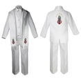thumbnail image 3 of New Born Baby Boy Christening Baptism Formal White Paisley Suit Silver Mary on Stole & Back SM-20, 3 of 4