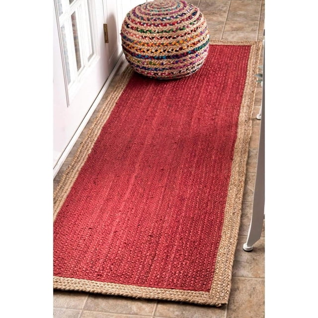 Aizza Trends Handmade Hand Crafted Eco -Frendly Jute Floor Area Rug-Floor Carpet Rug-Floor Runner Rug-Center Table Carpet Rug-Bed Side Runner Rug-Make in India-2.6 x 14 Feet (75 cm x 420 cm )