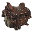 thumbnail image 4 of Rustic Western Cowboy Horse Saddle Lone Star Silver Studs Decorative Trinket Box, 4 of 9
