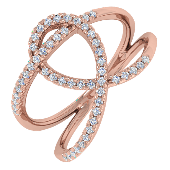 1/4 Carat Diamond Ring in 14K Rose Gold(Ring Size 10.75) (SI1-SI2 Clarity)