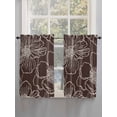 thumbnail image 5 of Brown Flowers Bathroom Window Curtain, Spring Floral Botanical Modern Art Light Filtering Coffee Kitchen Curtains, Bedroom Living Room Curtains 2 Panel 84"x45", 5 of 6