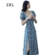 thumbnail image 1 of Vestido a media pierna Vestido sexy de manga corta con cuello en U dividido con estampado floral para mujer, XXL Speravity AP001459-04B, 1 of 7