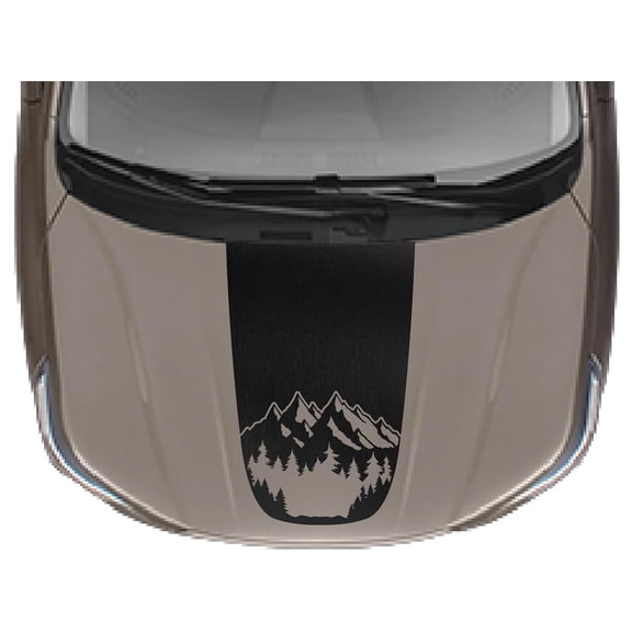 Mountains & Trees Blackout Hood Vinyl Decal Sticker Compatible with and Fits Subaru Forester 2015-2023