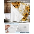 thumbnail image 5 of No Hook Shower Curtain with Snap-in Liner, Farmhouse Sunflower Waterproof Fabric Bathroom Curtains, Vintage Daisy Butterflies Rustic Burlap Bath Curtains & Mesh Top Window 54"x78", 5 of 9